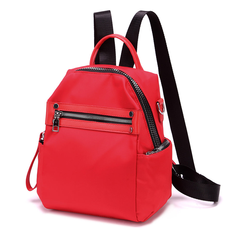 Studded nylon backpack in Red
