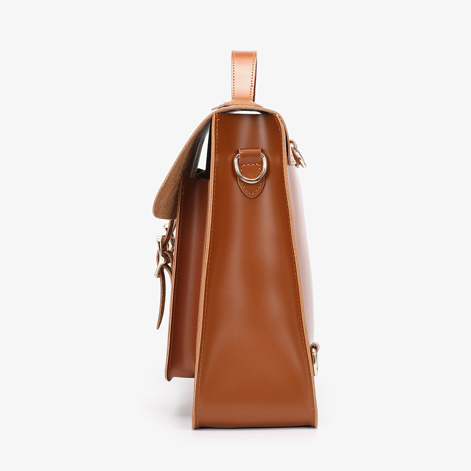3-way multipurpose PU leather satchel bag in burgundy
