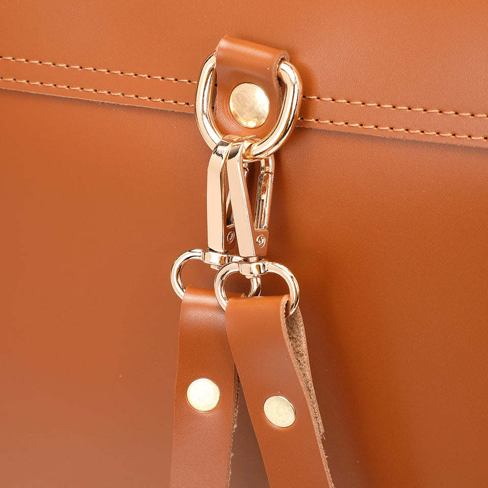 3-way multipurpose PU leather satchel bag in burgundy