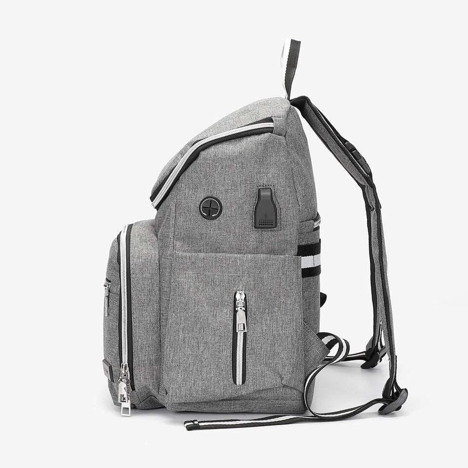 Functional nylon backpack in black